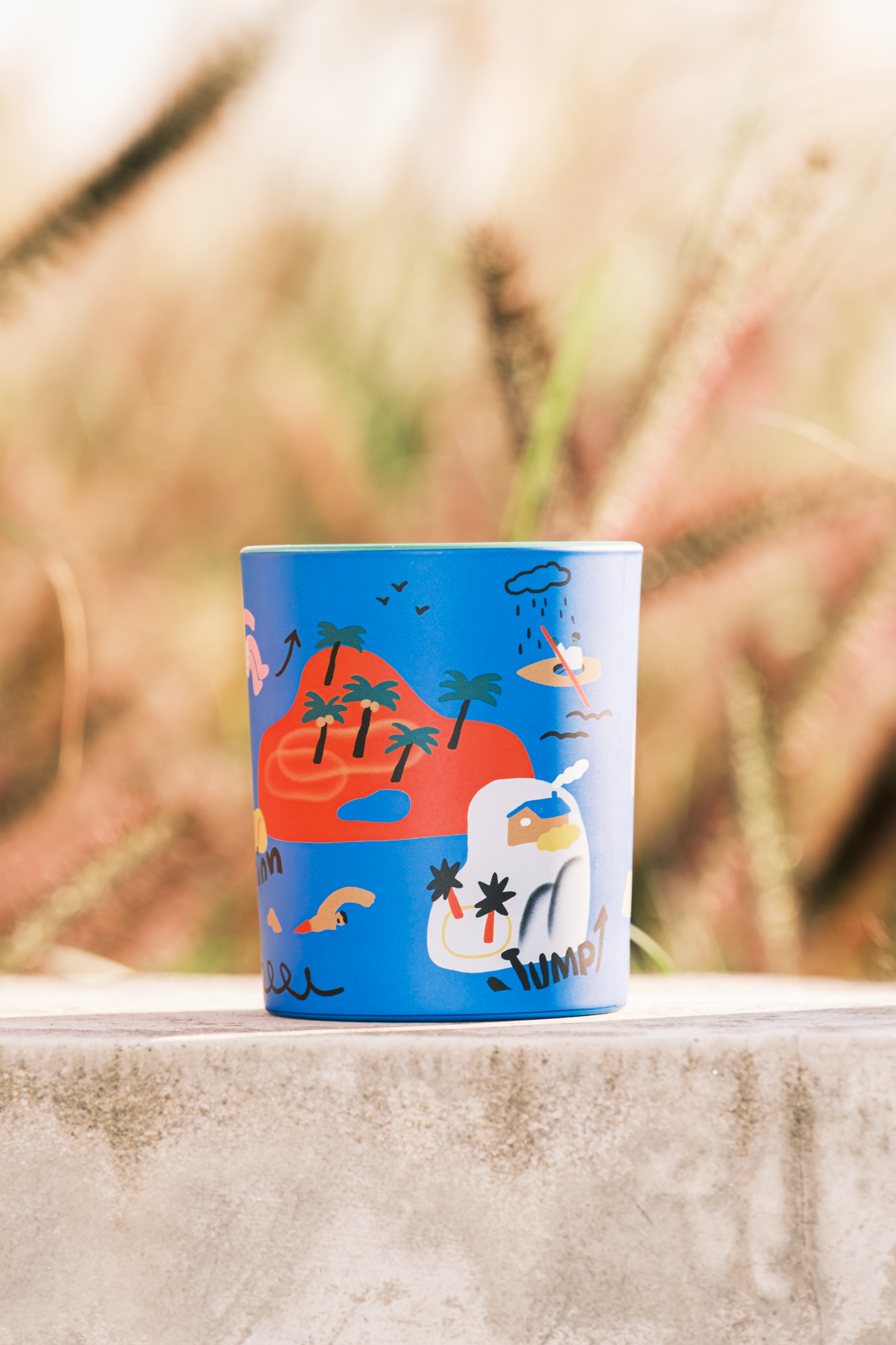 "ISLAND VACATION" Scented Candle (200g Candle + Palm)