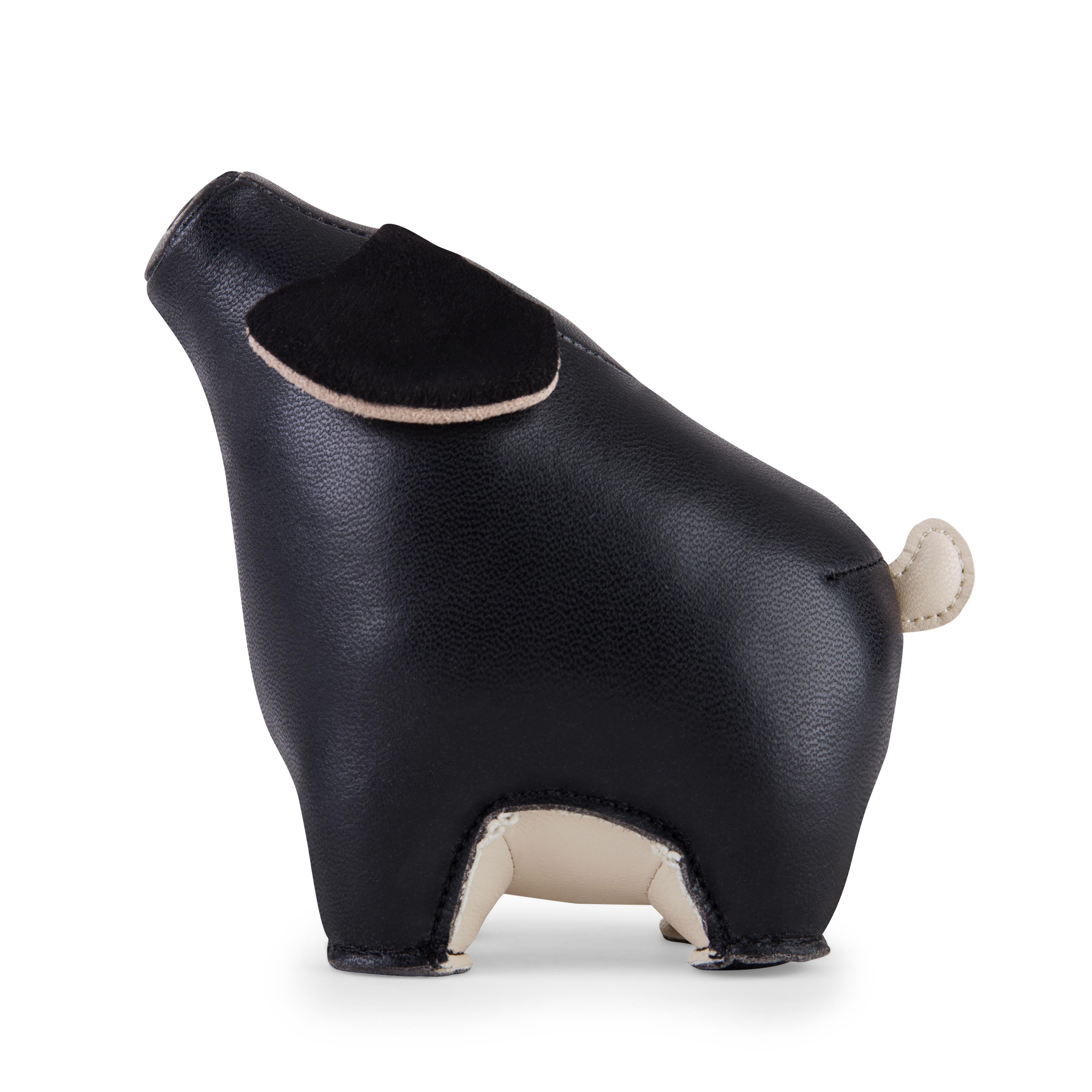 Zuny Pig Diya Paperweight, Black + Wheat