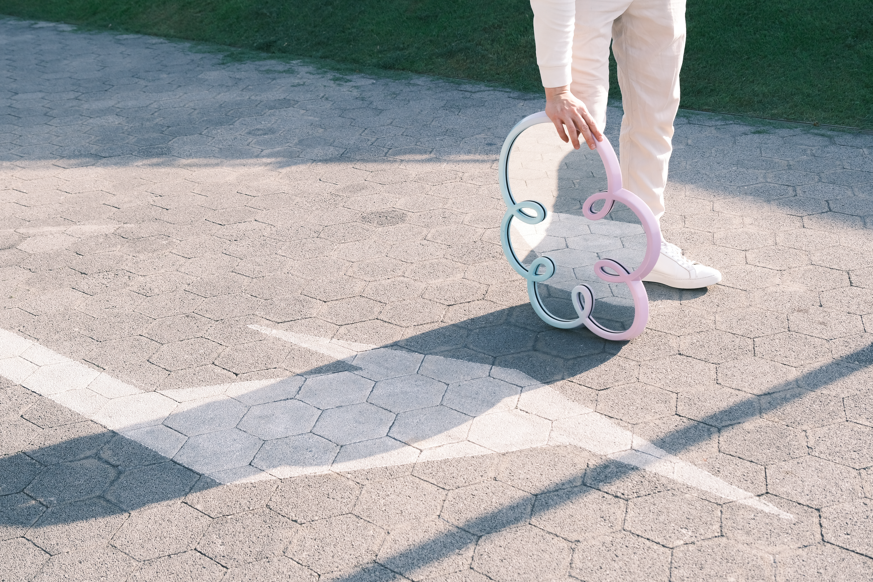 BUBBLE Mirror Small Lavender & Grass Green