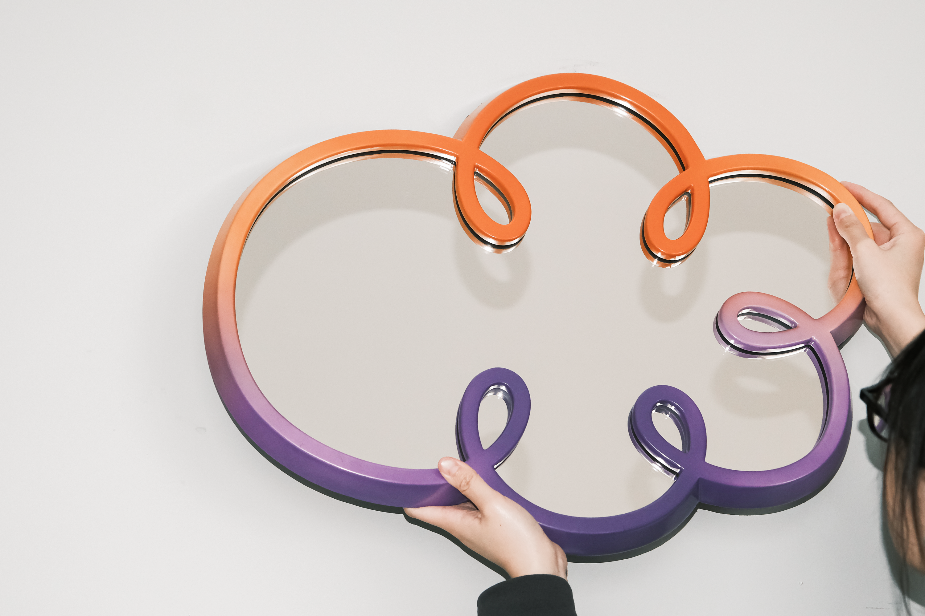 BUBBLE Mirror Large Purple & Orange