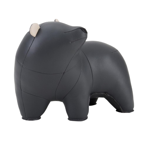 Zuny Bear Bero Bookend, Dark Gray + Wheat