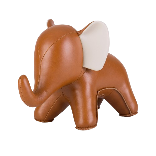 Zuny Elephant Abby Bookend, Tan + Wheat