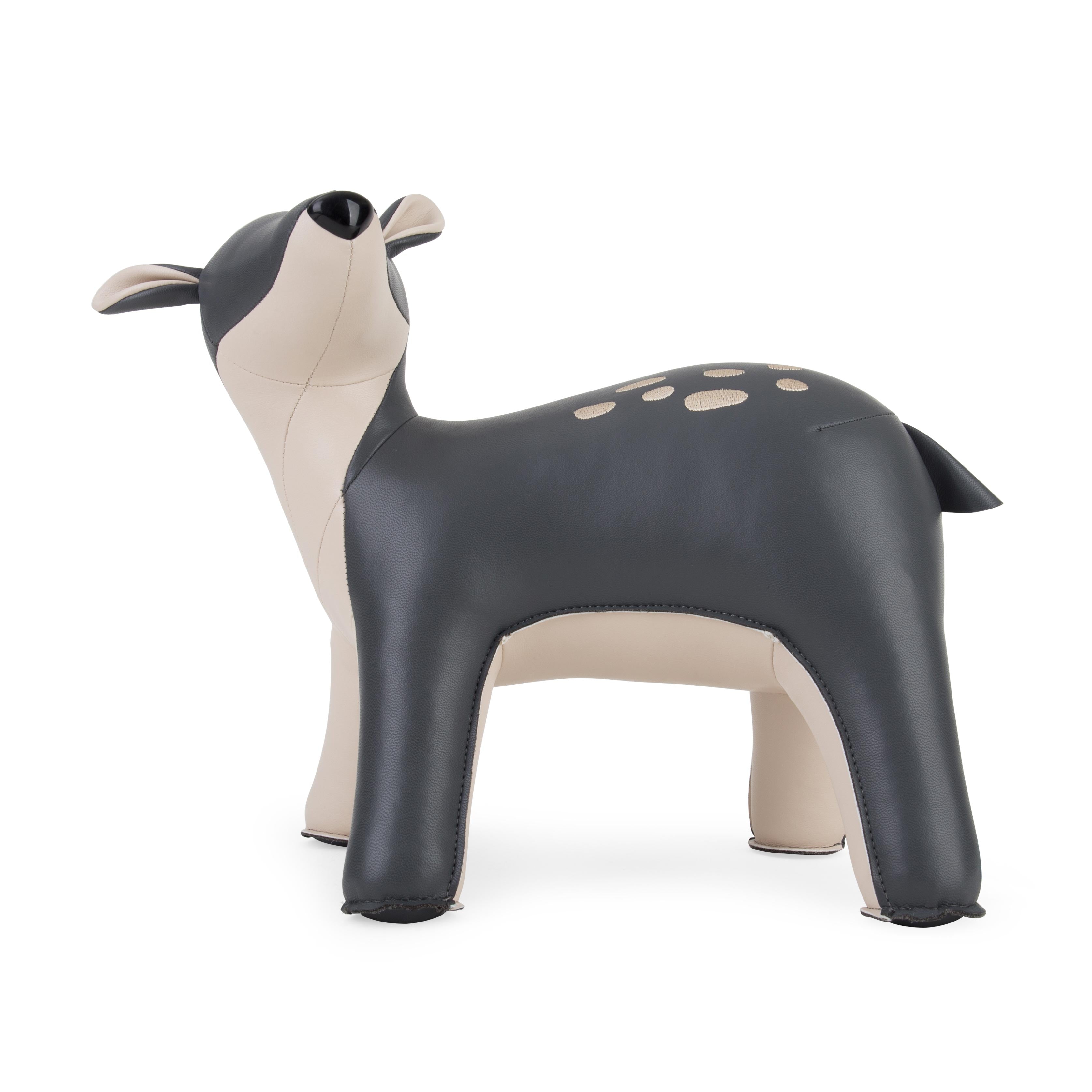 Zuny Deer Luke Doorstop, Dark Gray + Wheat
