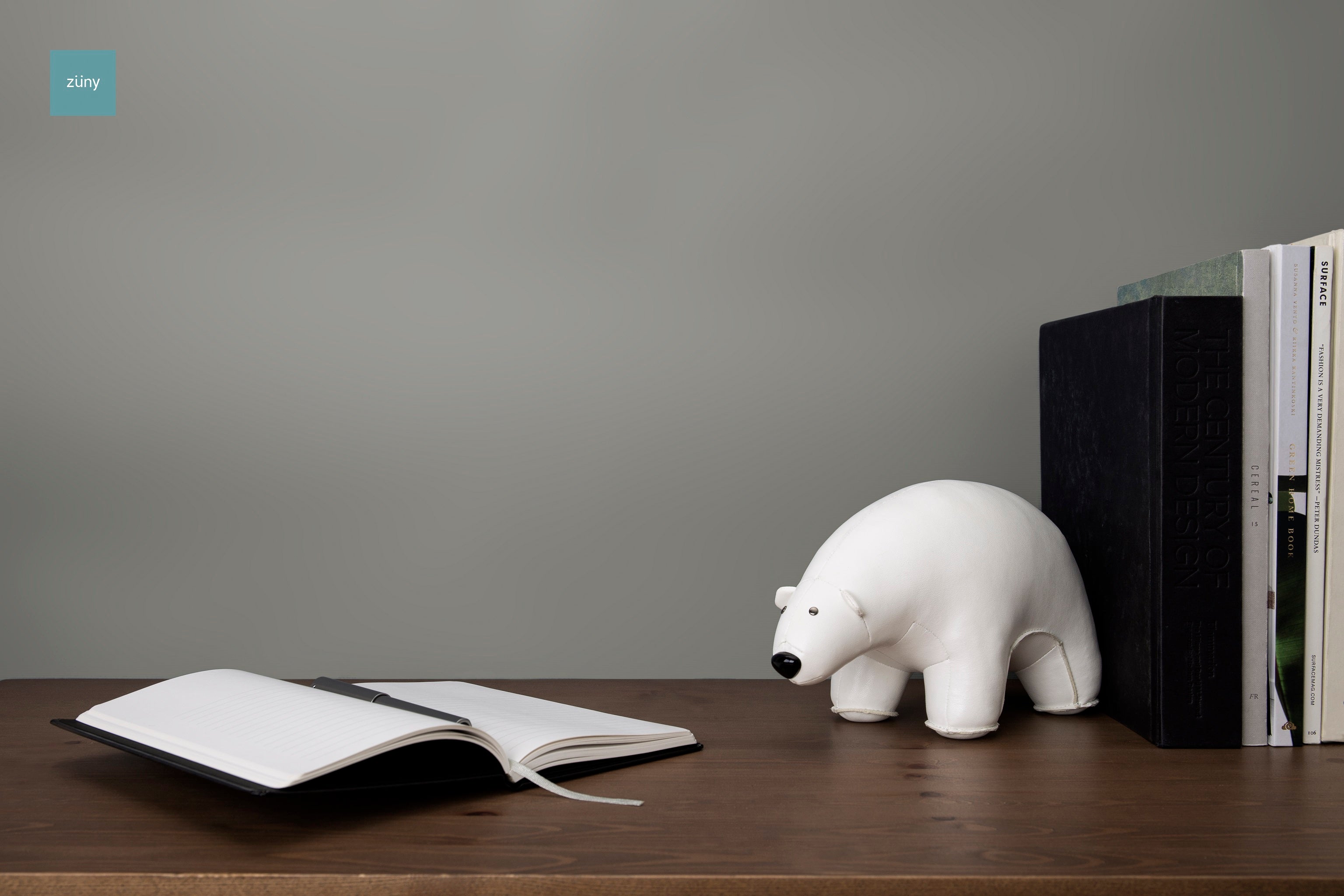 Zuny Classic Polar Bear Bookend, White - Intent