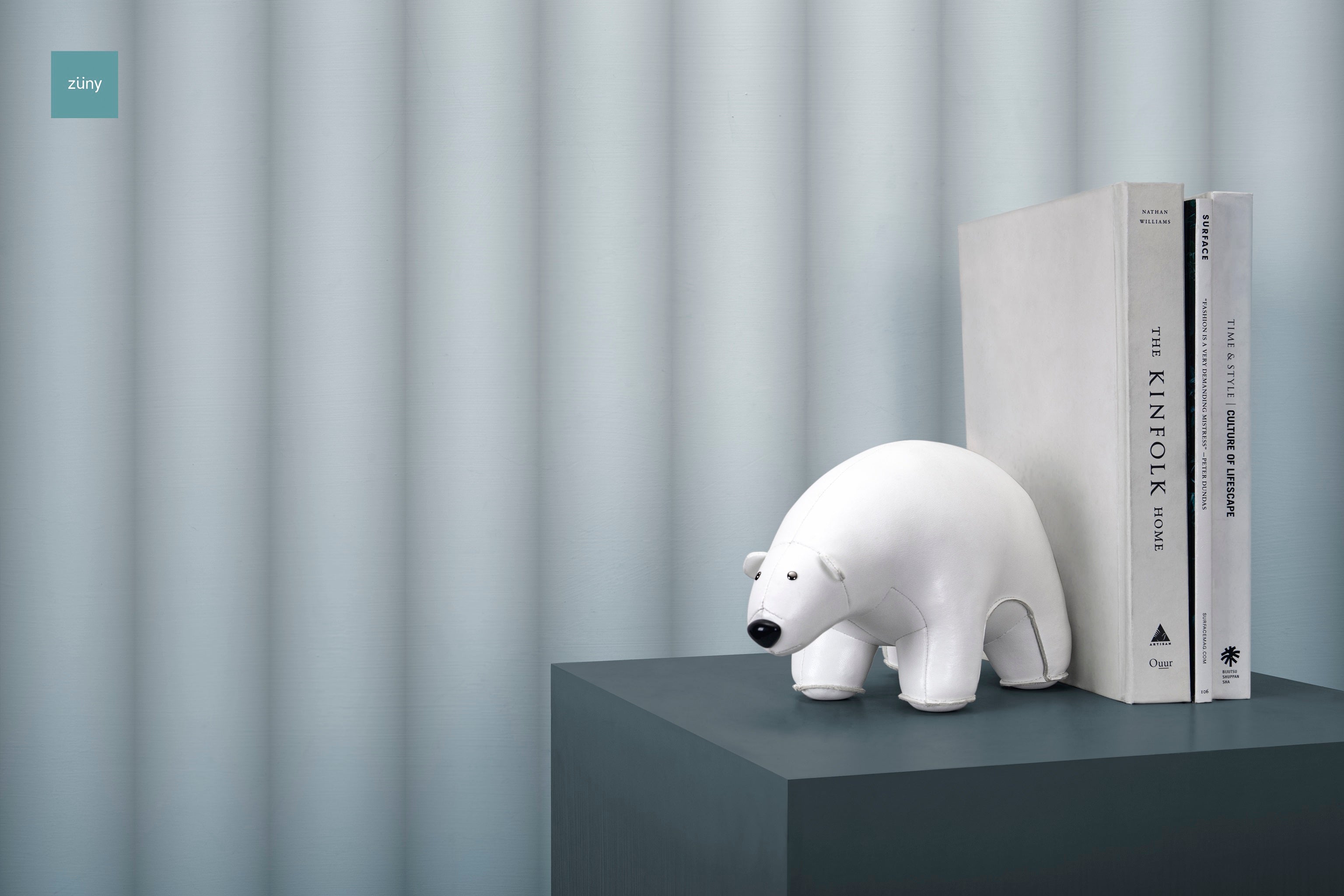 Zuny Classic Polar Bear Bookend, White - Intent