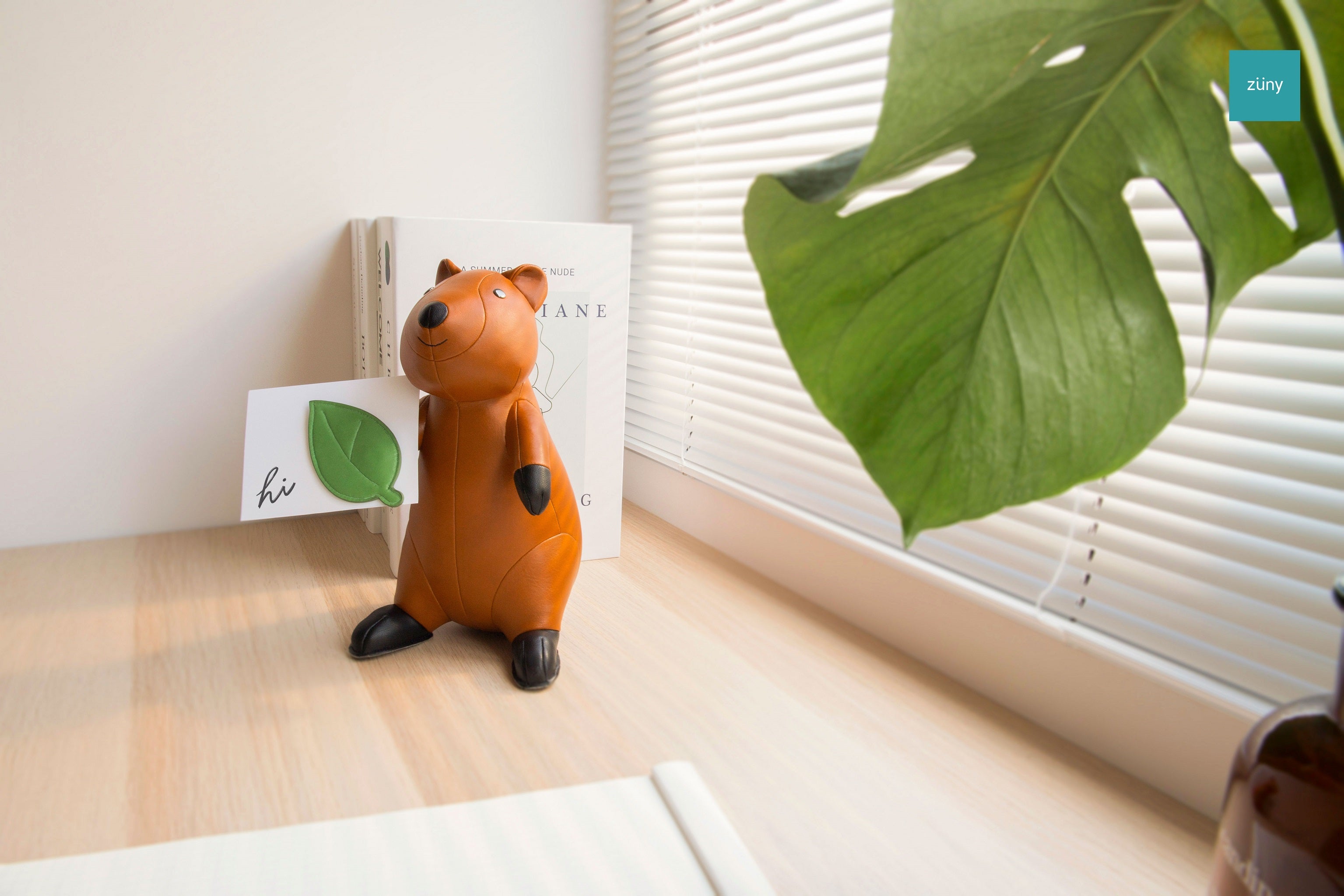 Zuny Quokka Bookend, Tan + Black