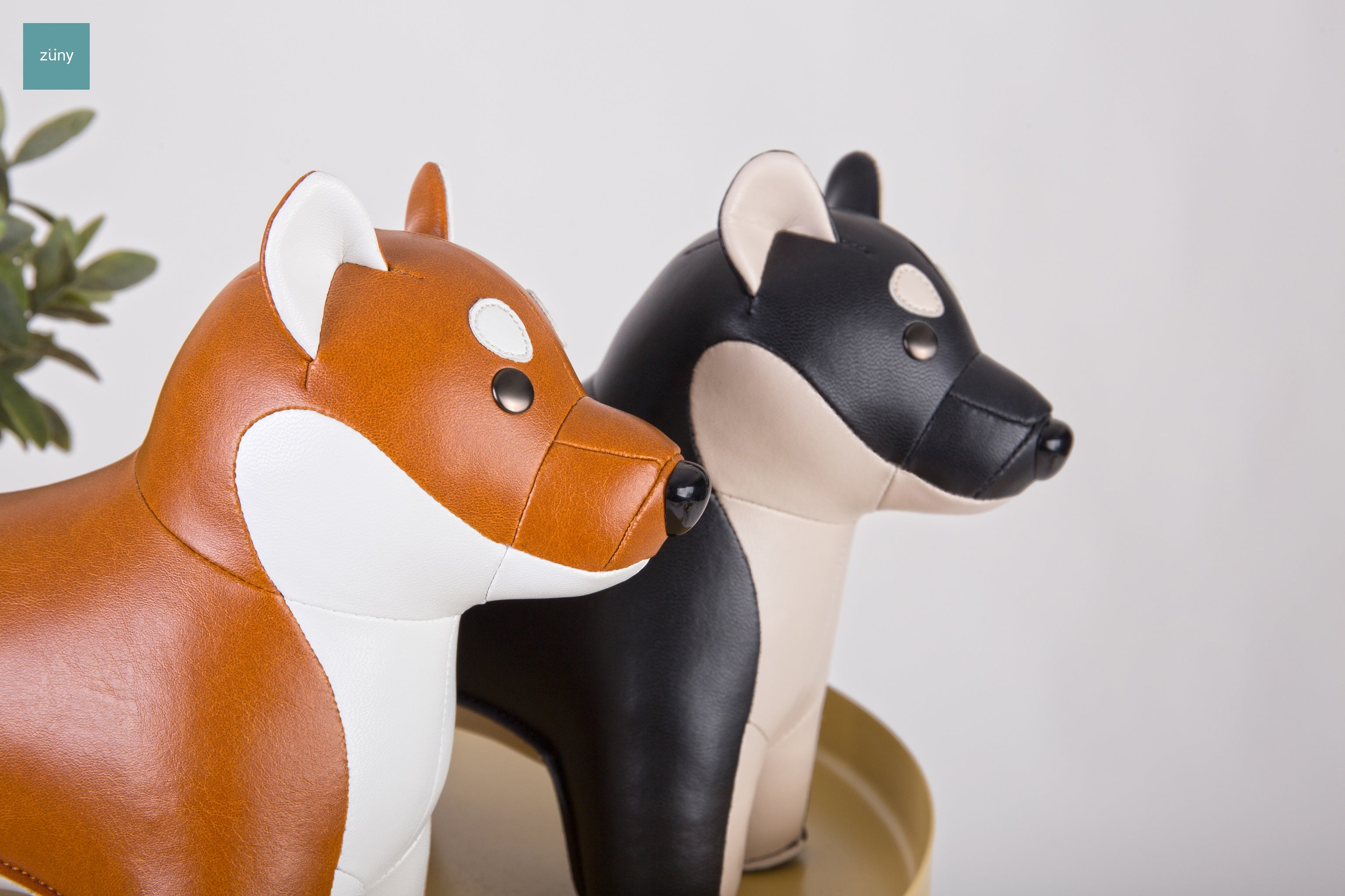 Zuny Shiba Inu Bookend, Tan + White
