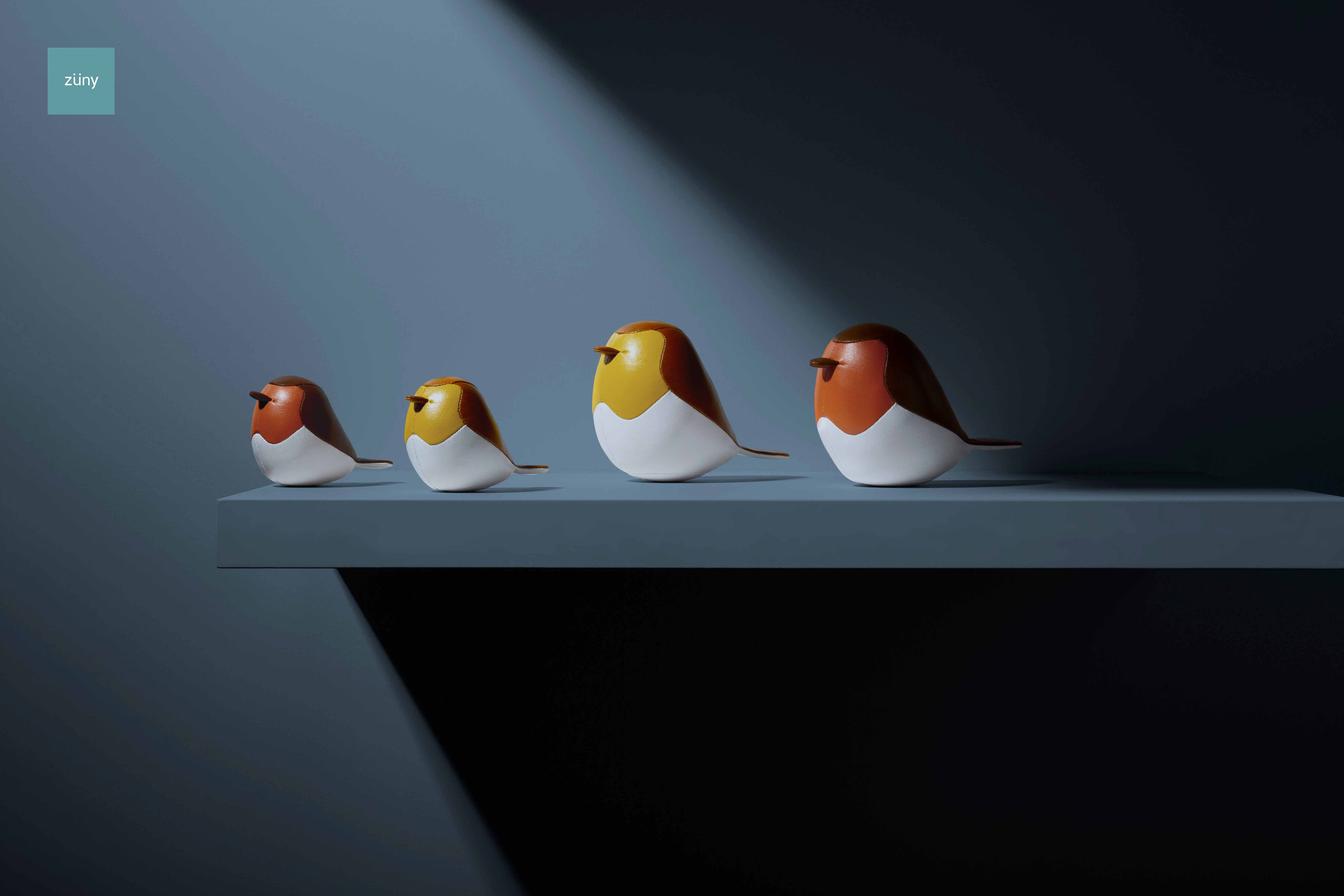 Zuny Bird Robin Paperweight, Tan + Ochre Yellow - Intent