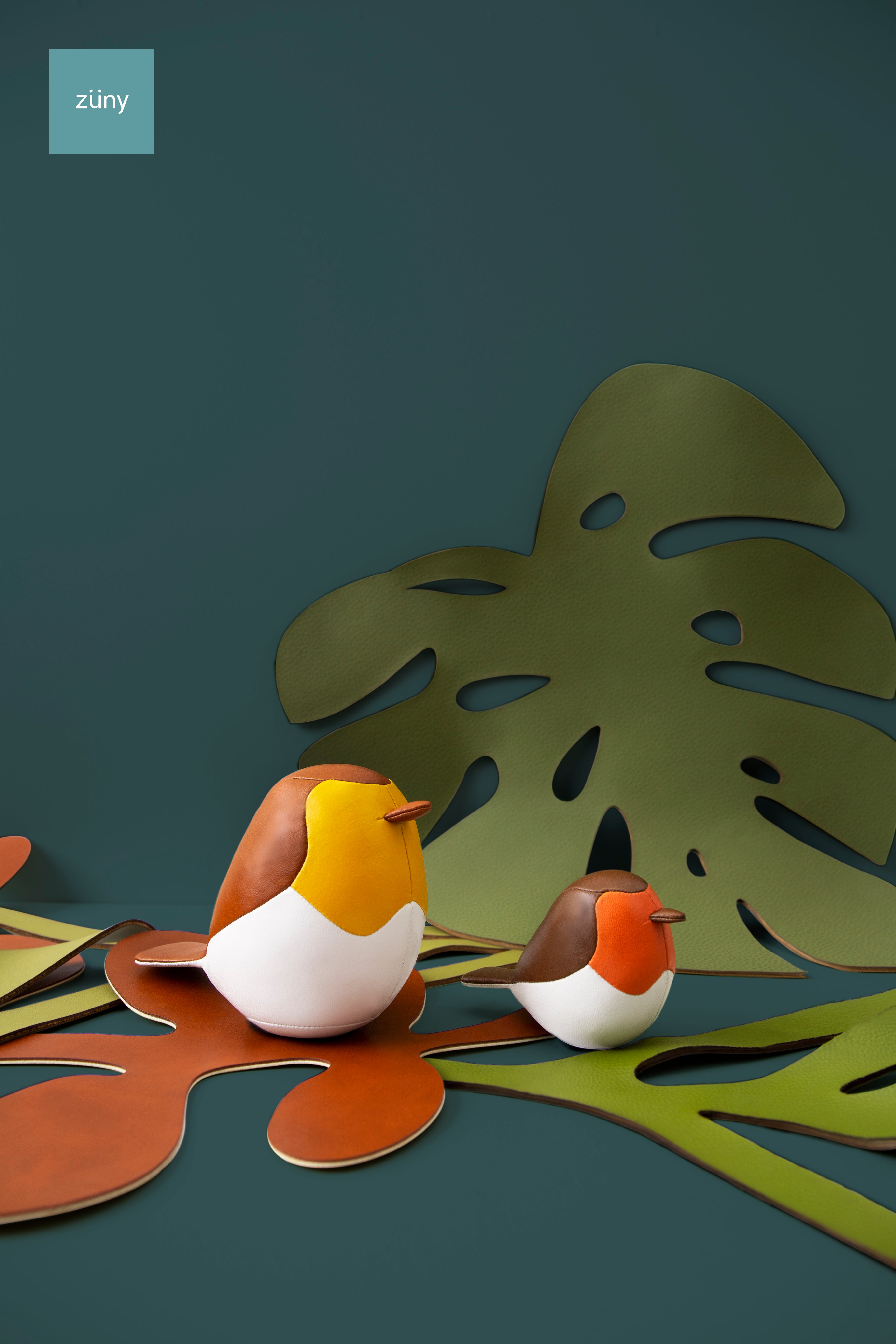 Zuny Bird Robin Paperweight, Brown + Orange - Intent