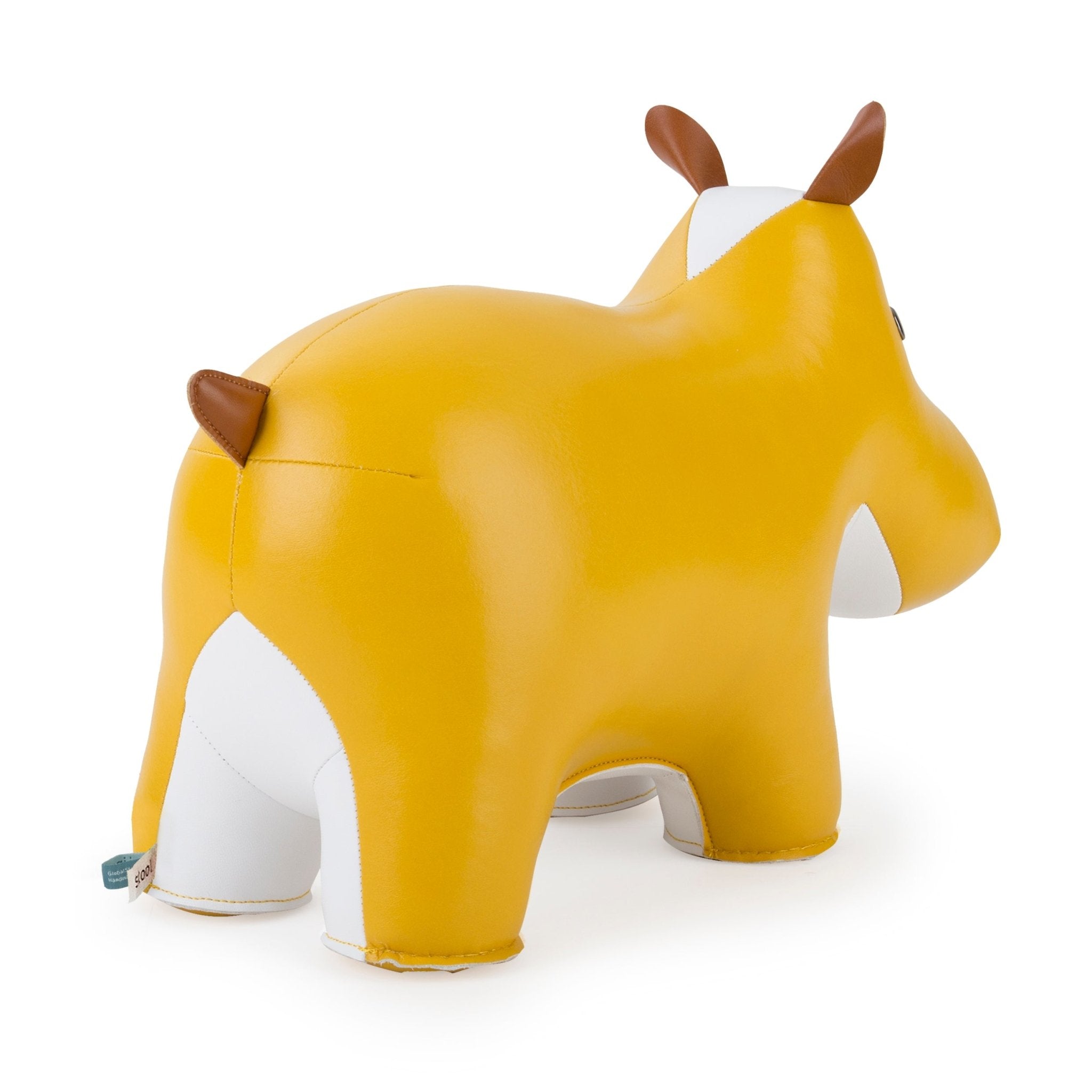 Zuny Classic Hippo Bookend, Ochre Yellow + White - Intent