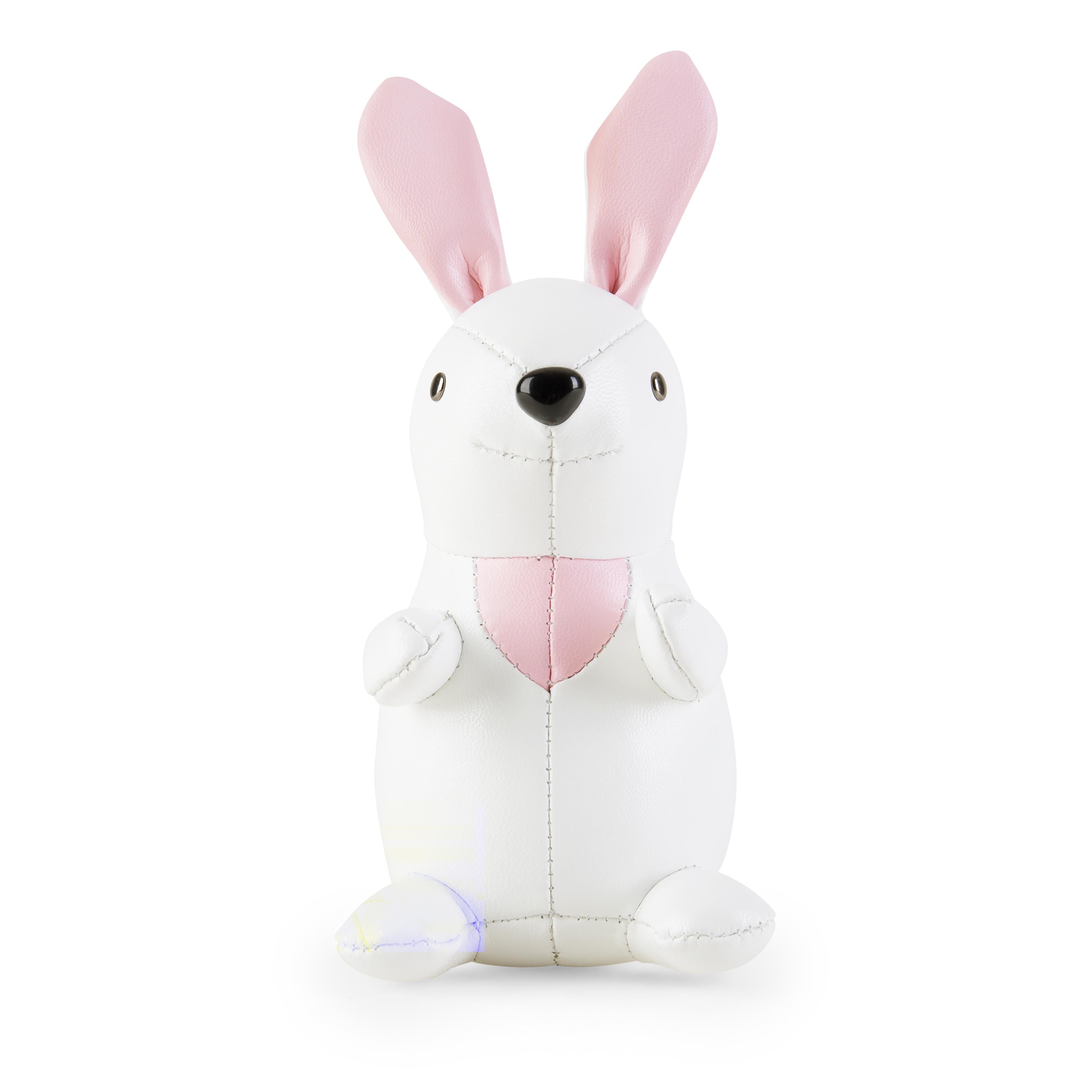 Zuny Rabbit Paperweight,White + Pink