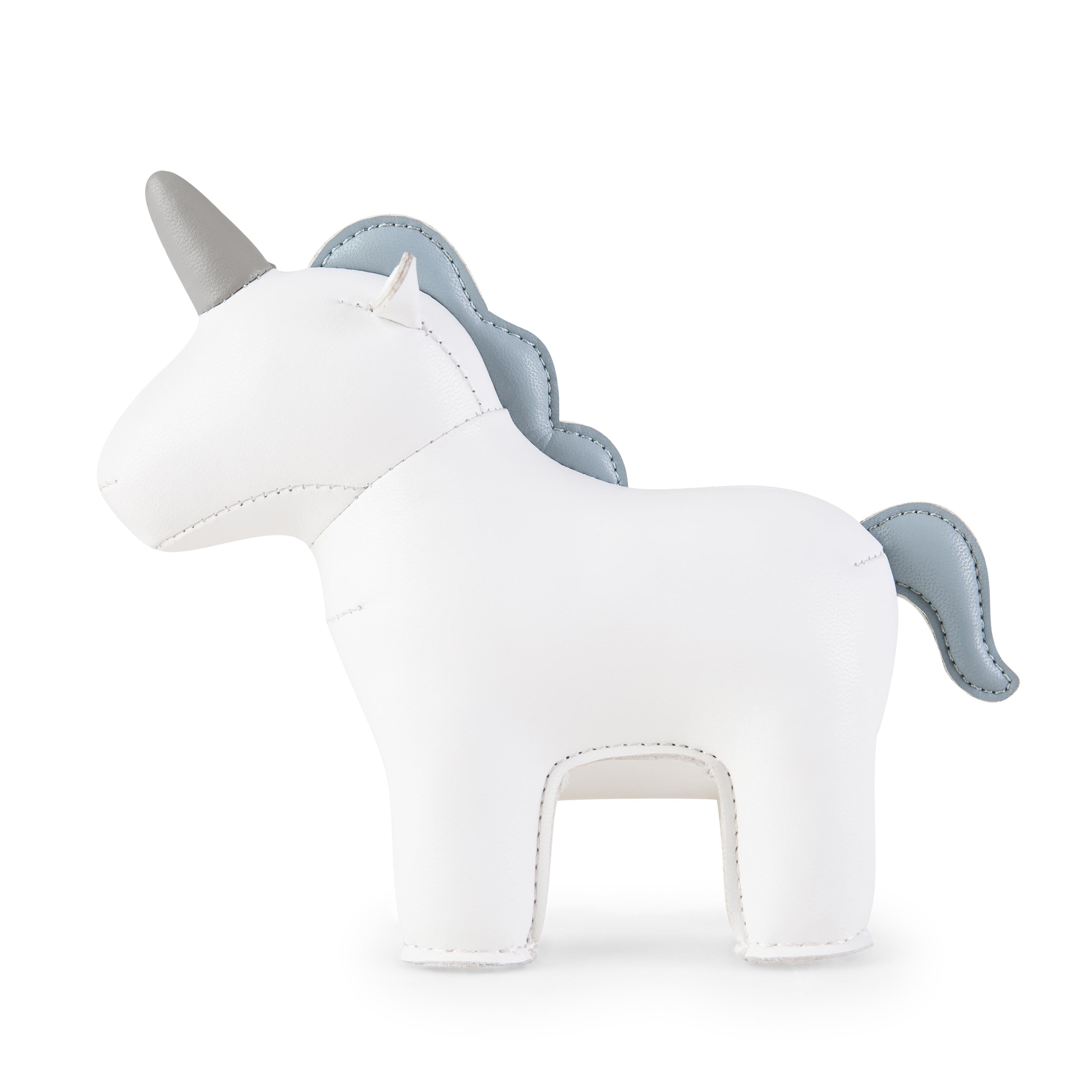 Zuny Unicorn Nico Paperweight,White + SmokyBlue