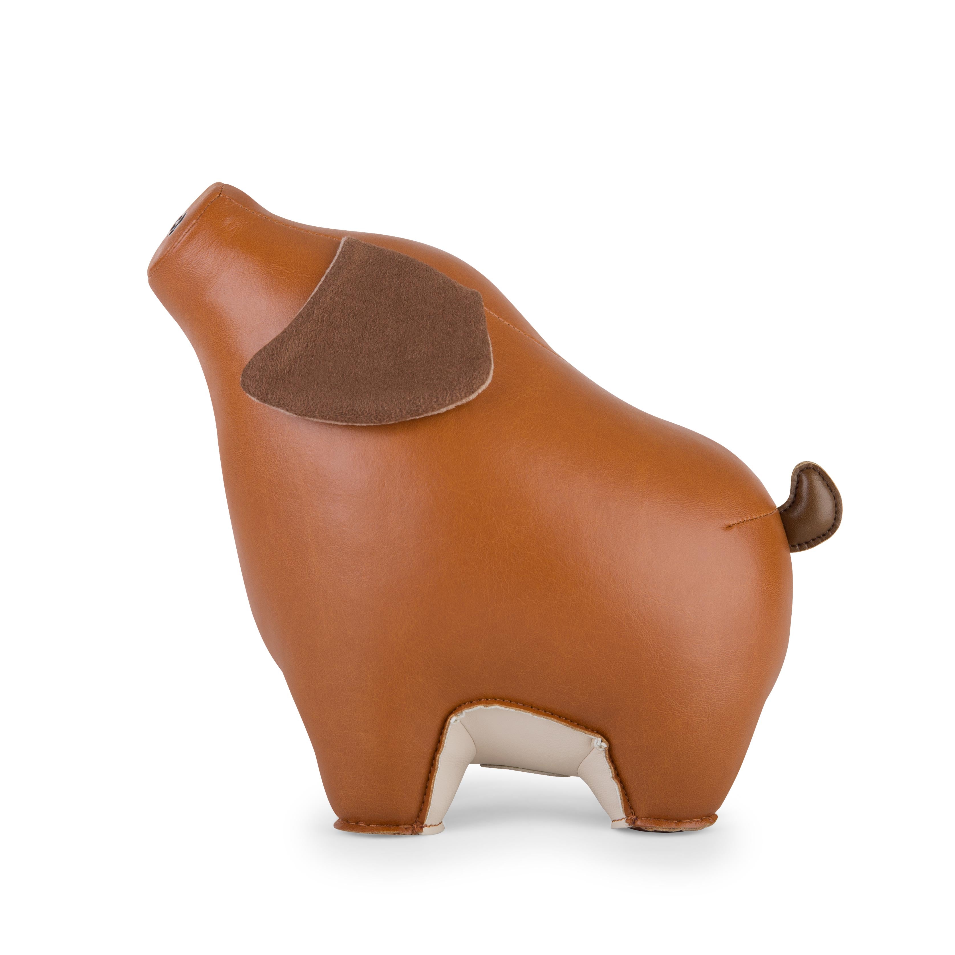 Zuny Pig Diya Bookend,  Tan + Wheat