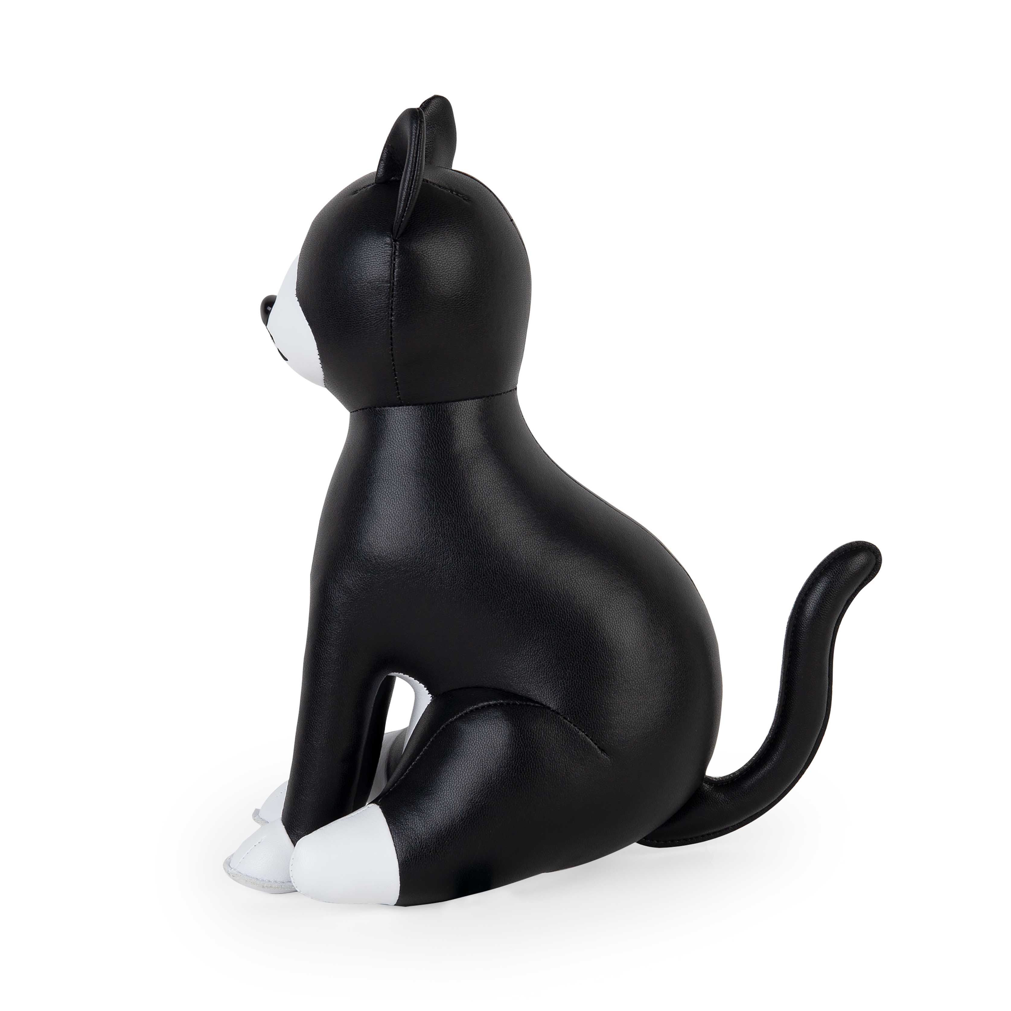 Zuny Cat Tuxedo Bookend, Black + White