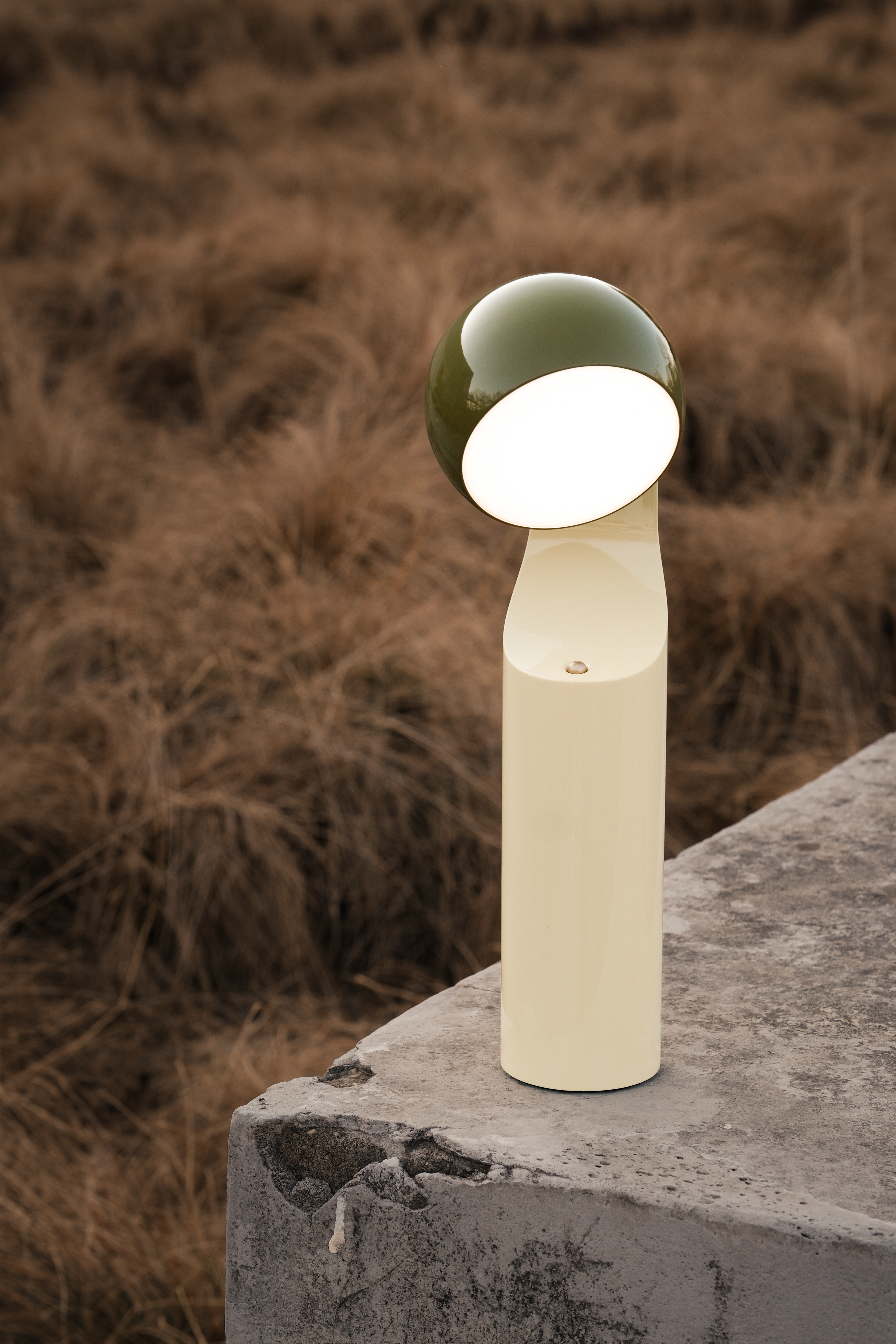 Mono Portable Reading Lamp - Verde Olive & Natural Yellow