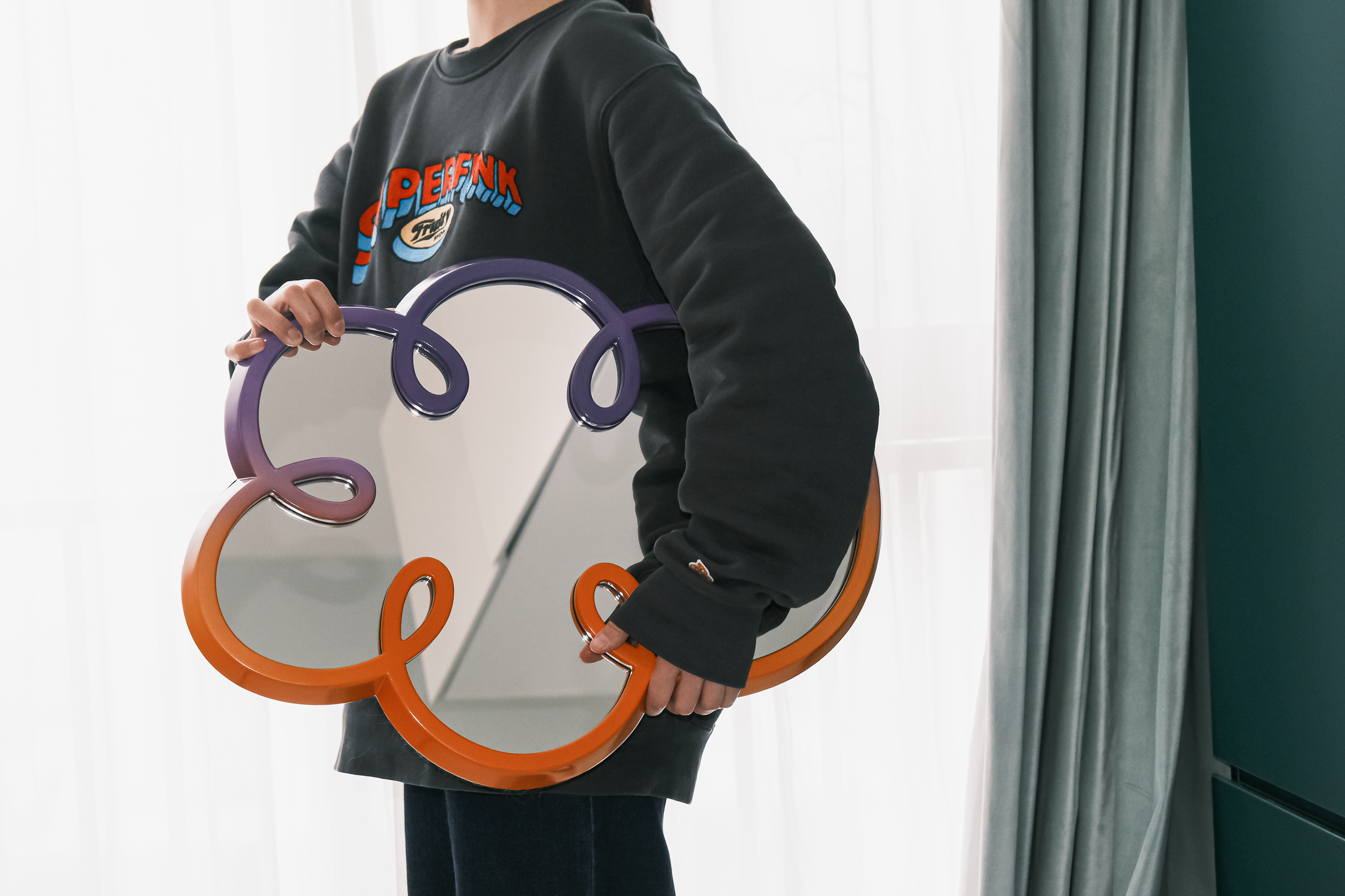 BUBBLE Mirror Small Purple & Orange