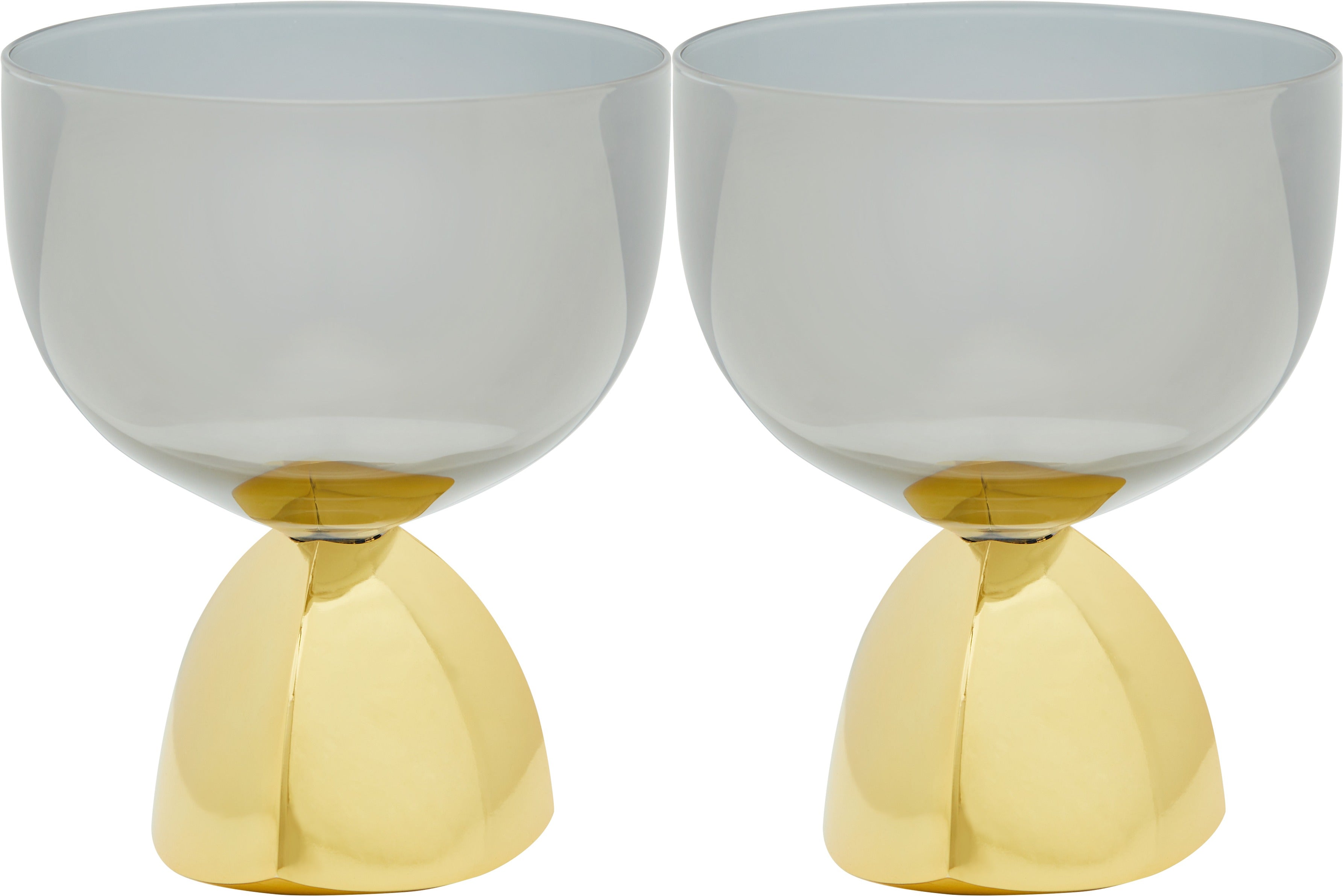 MU16 - Crystal Whiskey Glasses Bright Gold x 2 [BORDER COLLECTION]