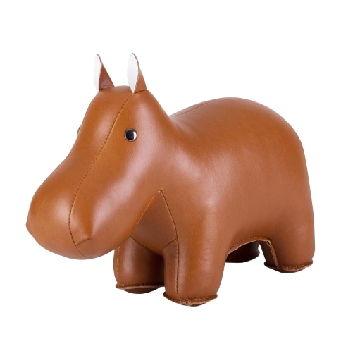 Zuny Classic Hippo Bookend, Tan + Wheat