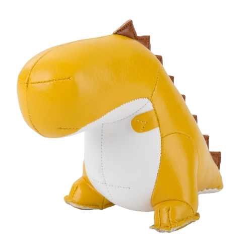 Zuny Dinosaur Bobo Paperweight, Mustard Yellow + White
