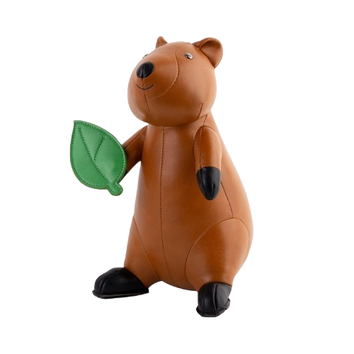 Zuny Quokka Bookend, Tan + Black