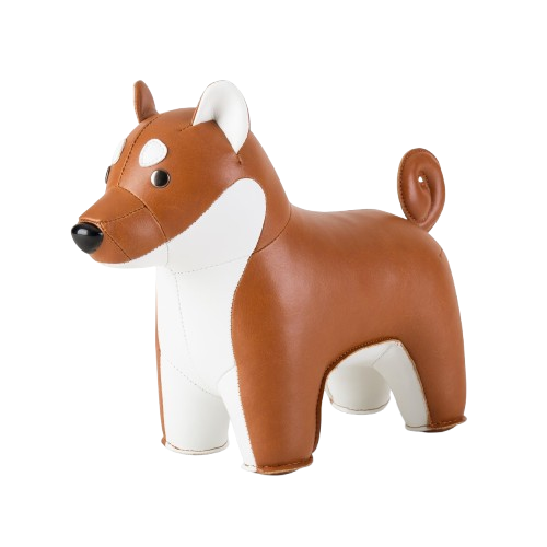 Zuny Shiba Inu Bookend, Tan + White