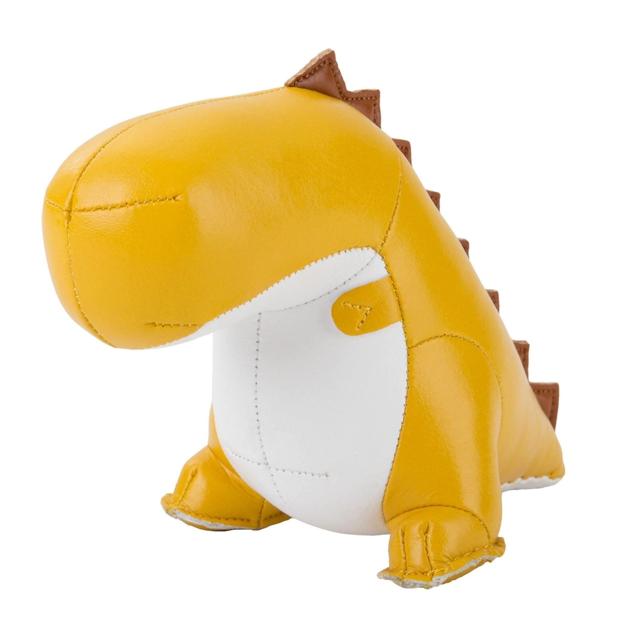 Zuny Dinosaur Bobo Paperweight, Mustard Yellow + White - Intent