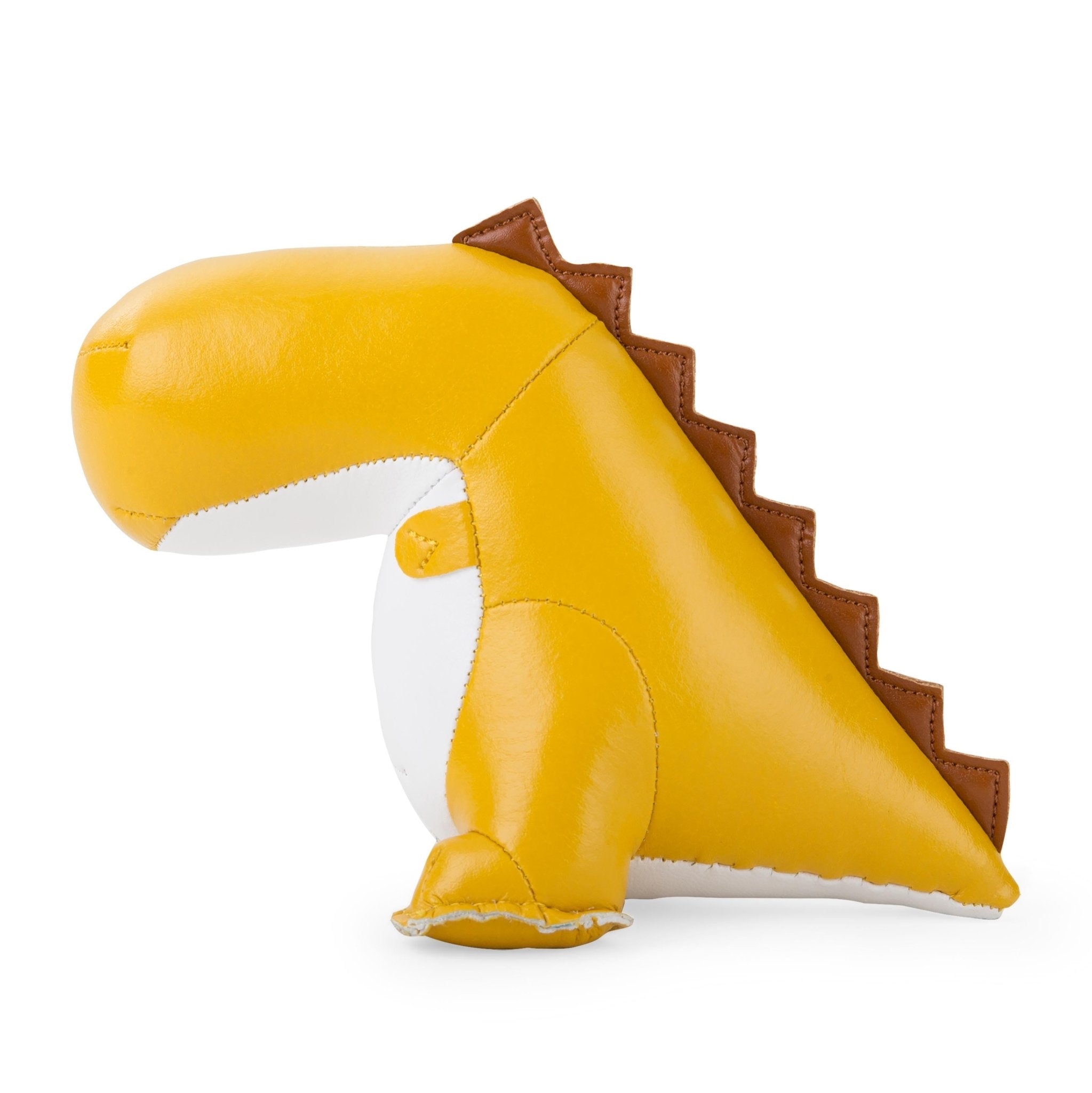 Zuny Dinosaur Bobo Paperweight, Mustard Yellow + White - Intent