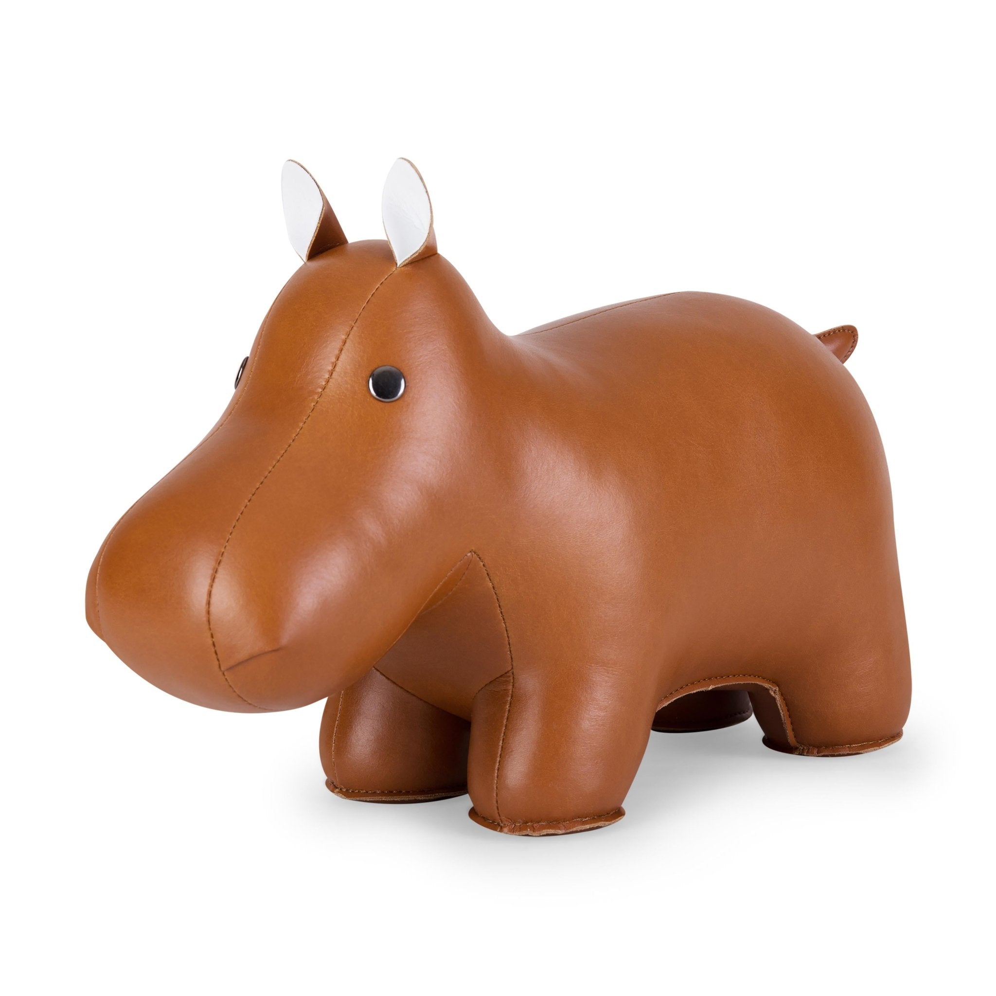 Zuny Hippo Doorstop, Tan + White - Intent